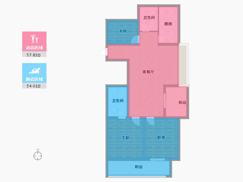 浙江省-绍兴市-海波名苑-99.20-户型库-动静分区