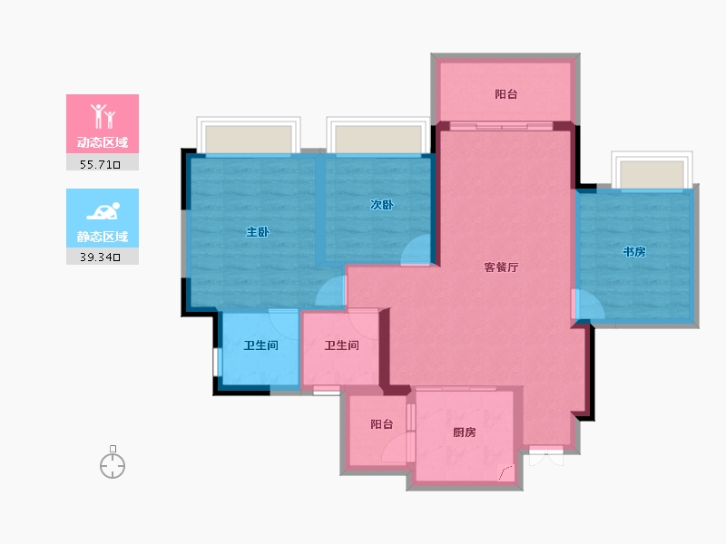 四川省-成都市-人居蜀津峰荟-84.68-户型库-动静分区