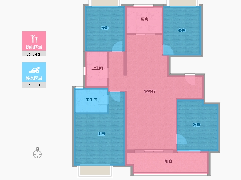 海南省-陵水黎族自治县-雅居乐清水湾-112.76-户型库-动静分区