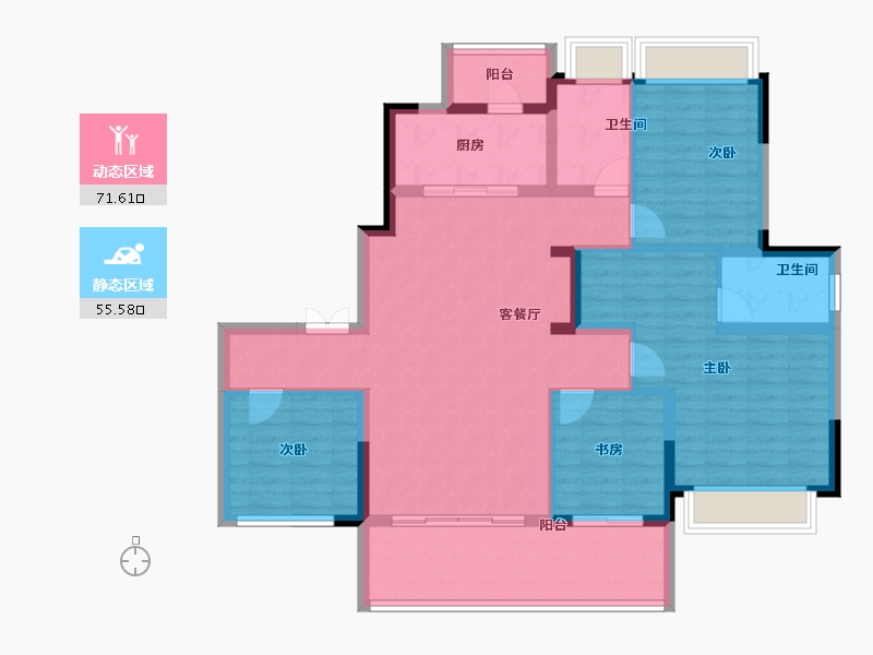 四川省-成都市-人居九林语叠云阁-114.33-户型库-动静分区