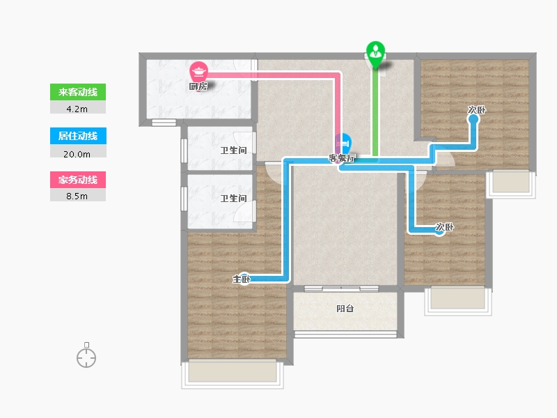 海南省-陵水黎族自治县-雅居乐清水湾-107.87-户型库-动静线