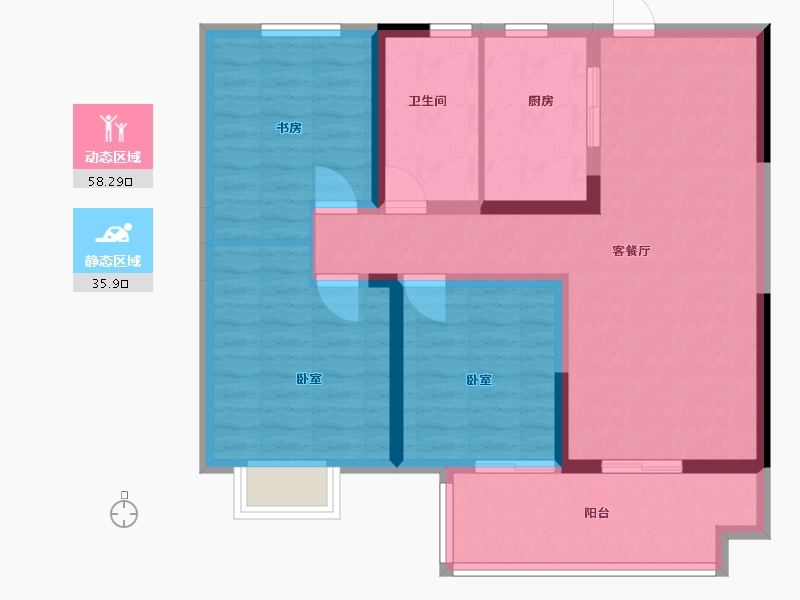 江苏省-徐州市-​珍宝岛雍景和府-84.01-户型库-动静分区