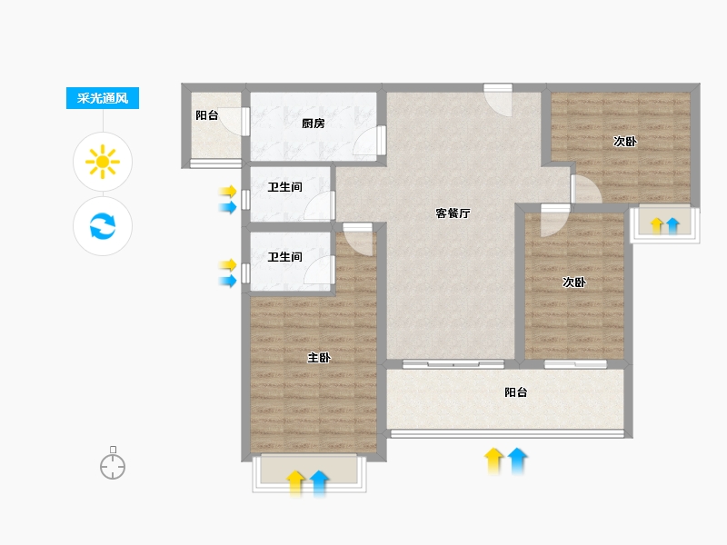 海南省-陵水黎族自治县-雅居乐清水湾-99.25-户型库-采光通风