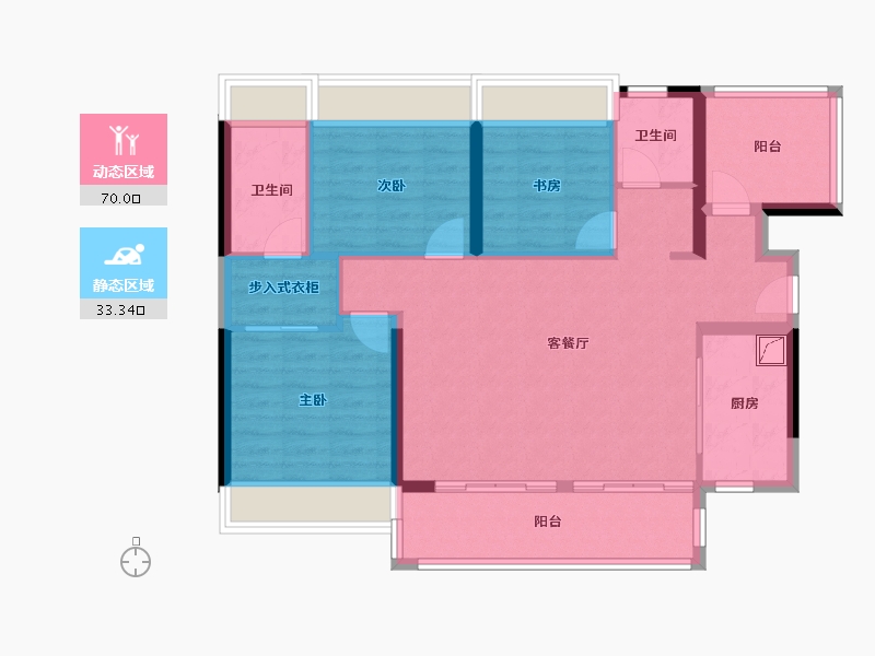 广东省-惠州市-保利·鹿江来-105.20-户型库-动静分区