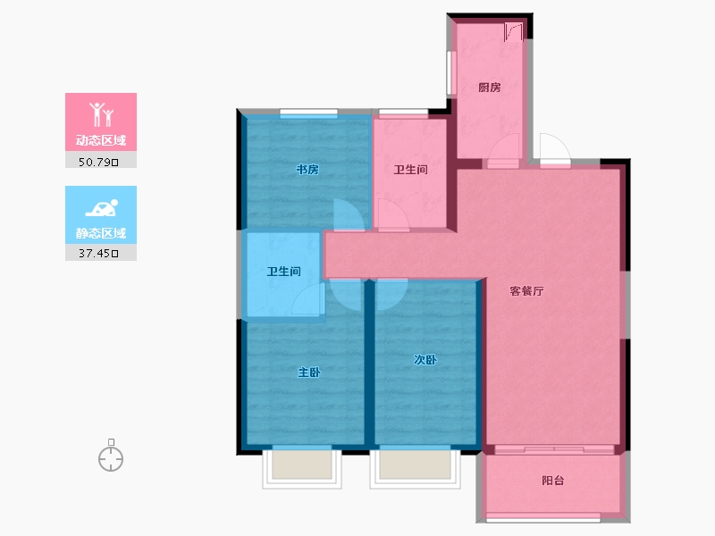 山西省-忻州市-国力公园里-91.50-户型库-动静分区