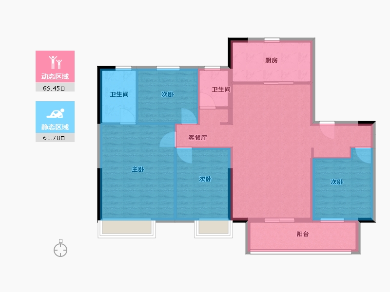 江苏省-扬州市-中海左岸-119.00-户型库-动静分区