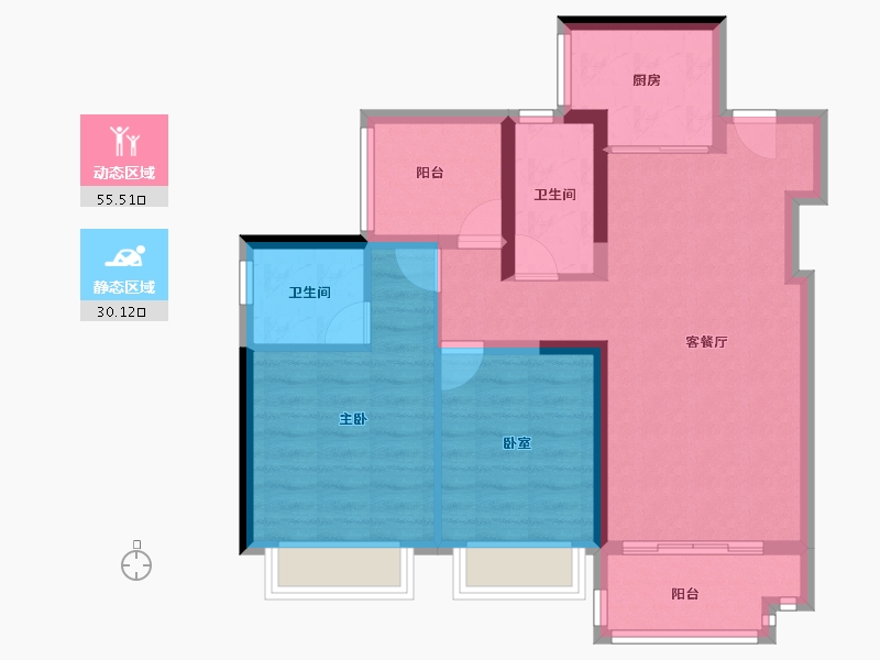 广东省-惠州市-雅居乐都汇雅郡-76.00-户型库-动静分区