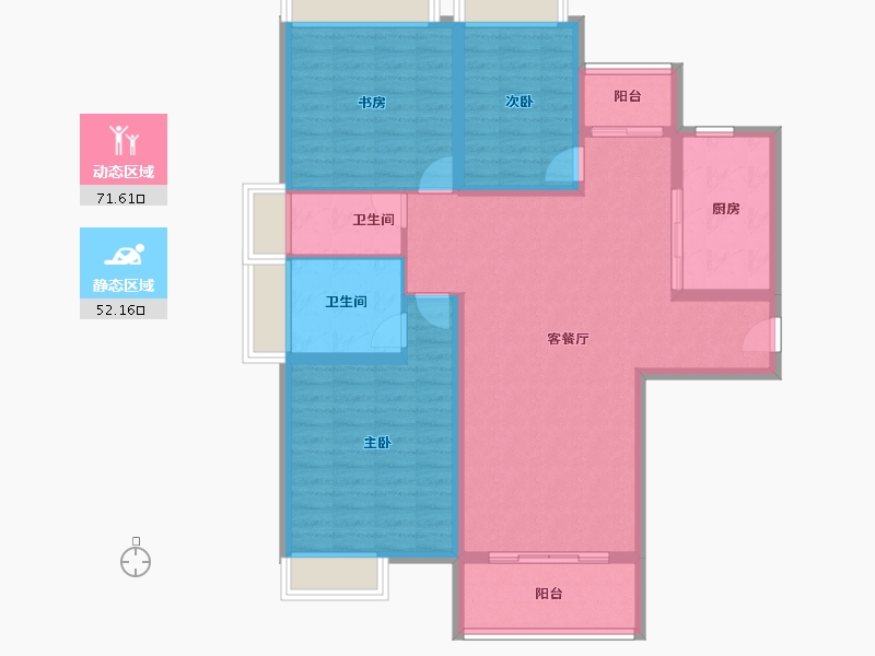 海南省-陵水黎族自治县-雅居乐清水湾-111.77-户型库-动静分区