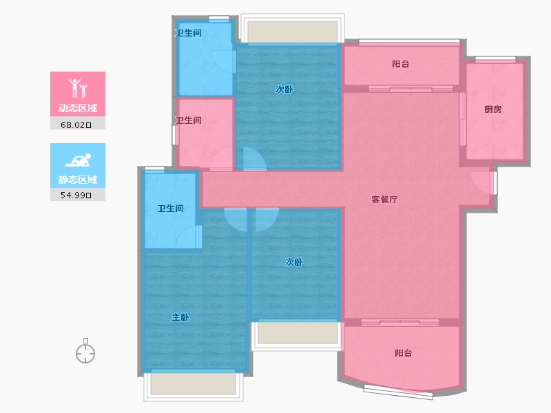 海南省-陵水黎族自治县-雅居乐清水湾-111.72-户型库-动静分区