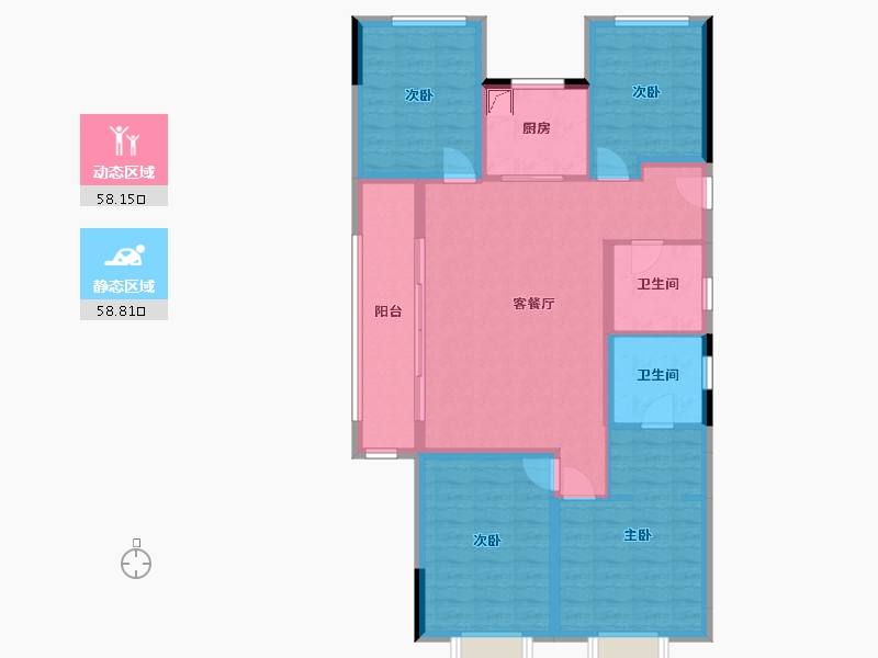 浙江省-金华市-万家风华-105.00-户型库-动静分区