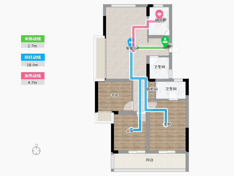 浙江省-金华市-诚通悦江湾-81.60-户型库-动静线