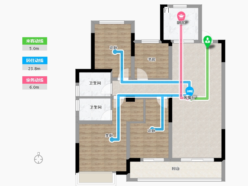 浙江省-金华市-诚通悦江湾-106.40-户型库-动静线