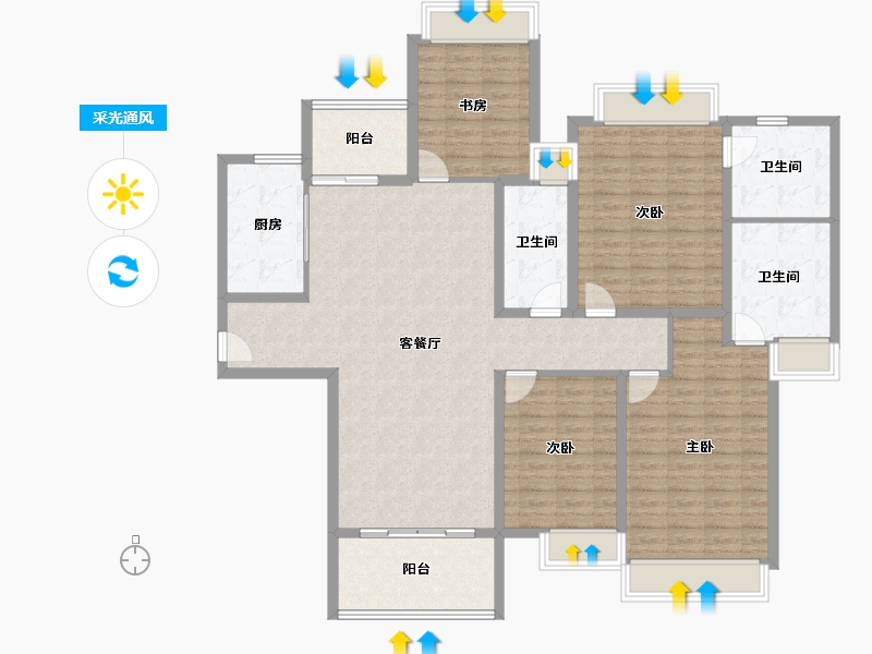 海南省-陵水黎族自治县-雅居乐清水湾-150.15-户型库-采光通风