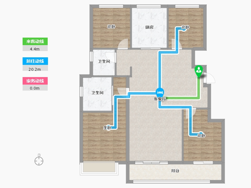 山东省-烟台市-万科翡翠大道-114.39-户型库-动静线