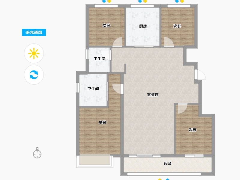 山东省-烟台市-万科翡翠大道-114.39-户型库-采光通风