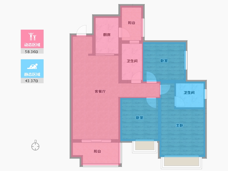 四川省-成都市-华润置地理想之城-90.39-户型库-动静分区