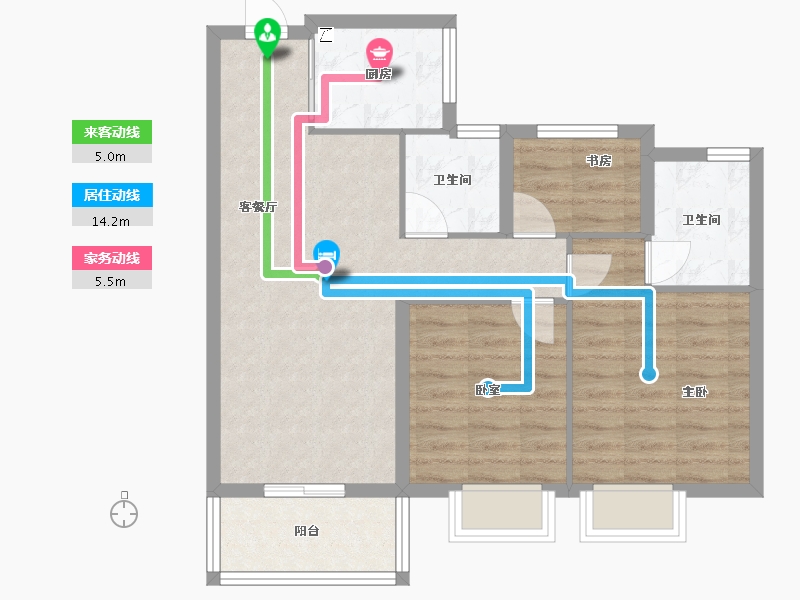 浙江省-绍兴市-水韵蓝湾-72.23-户型库-动静线