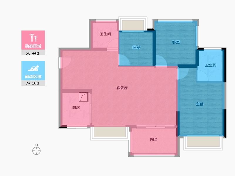 广东省-惠州市-雅居乐都汇雅郡-75.40-户型库-动静分区