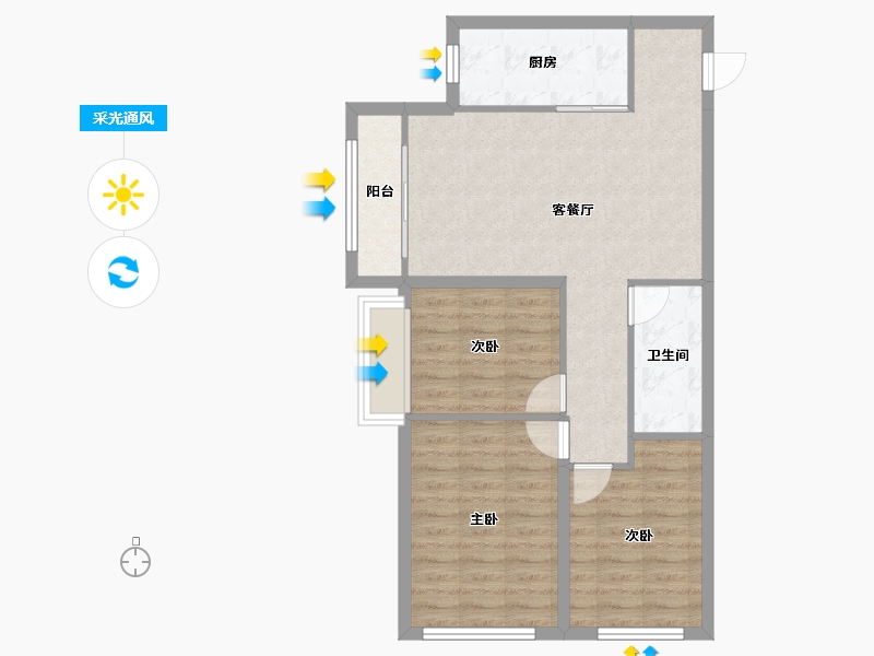 山东省-烟台市-中海长安云锦-74.03-户型库-采光通风