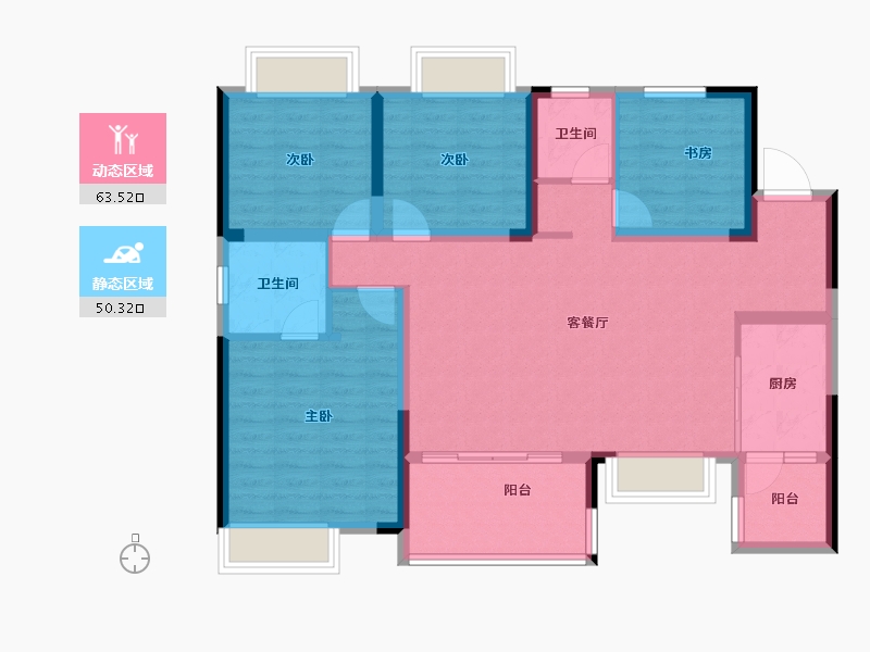 重庆-重庆市-中建御湖壹号-101.76-户型库-动静分区