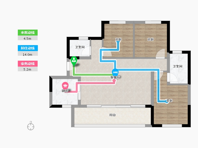 四川省-成都市-成都万科碧桂园公园大道2其-79.14-户型库-动静线