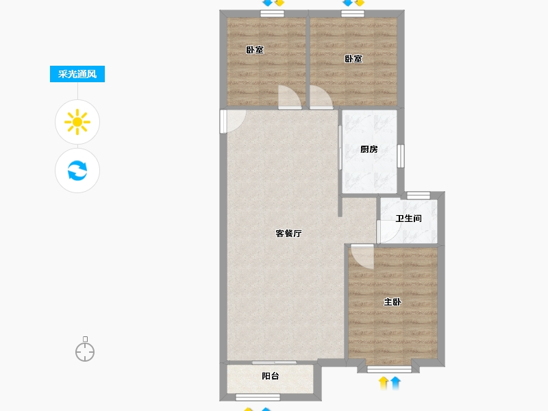 山东省-青岛市-星光岛3期-87.00-户型库-采光通风