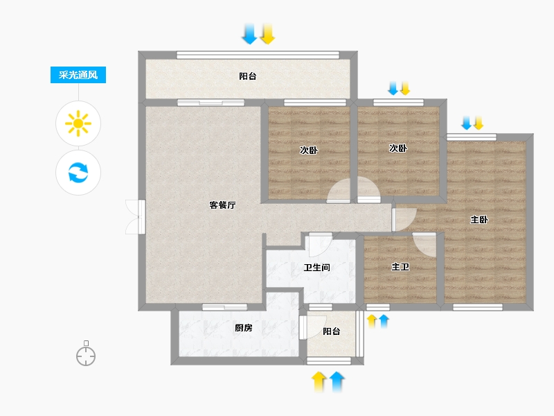 四川省-成都市-双楠悦天地-95.87-户型库-采光通风