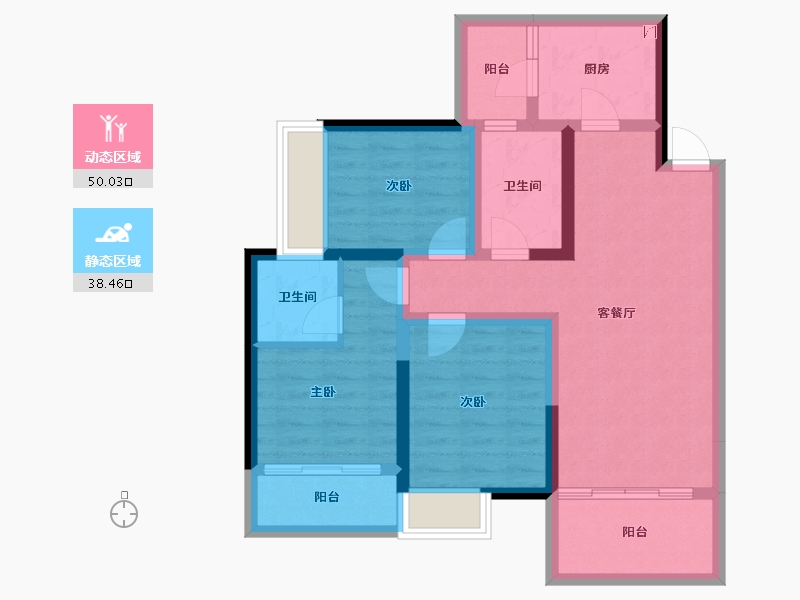 四川省-成都市-锦江阁-77.35-户型库-动静分区