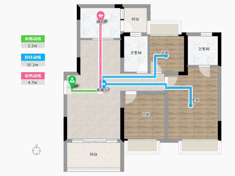 四川省-成都市-人居蜀津峰荟-87.07-户型库-动静线