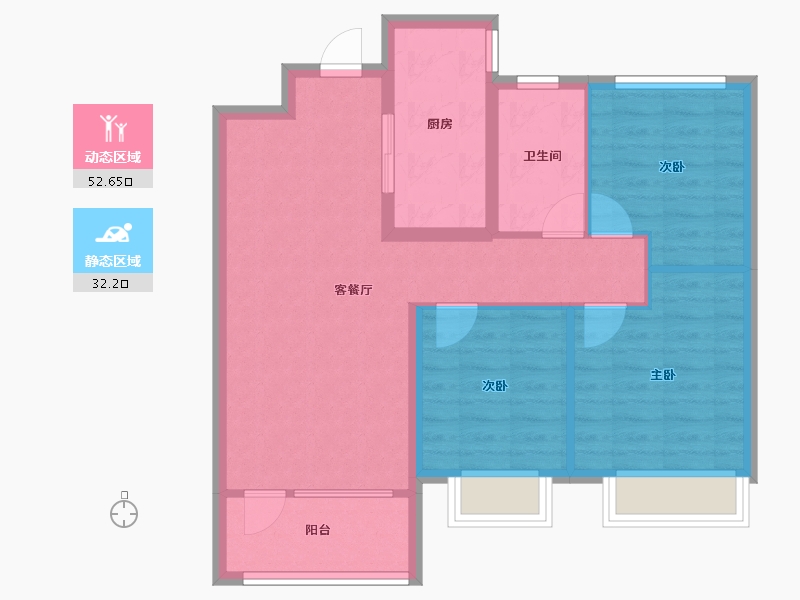 山东省-烟台市-万科翡翠大道-76.03-户型库-动静分区