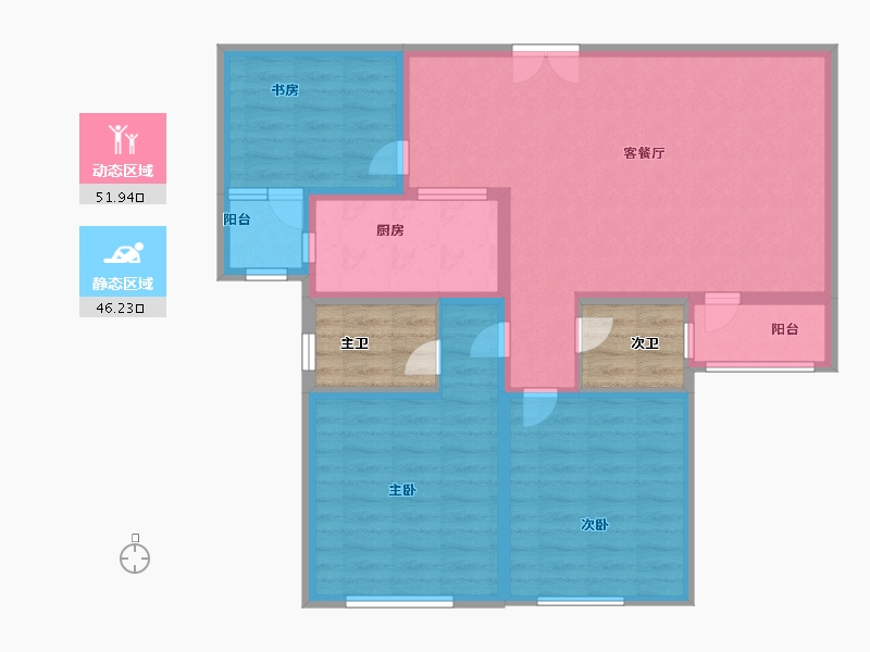 河南省-洛阳市-鼎云贝沙湾-95.20-户型库-动静分区