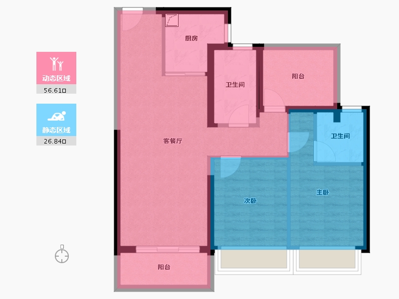 广东省-惠州市-碧桂园潼湖凤鸣湾花园-73.95-户型库-动静分区