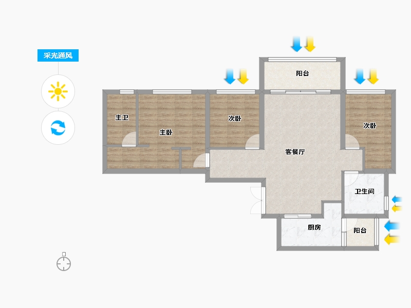 四川省-成都市-双楠悦天地-95.51-户型库-采光通风