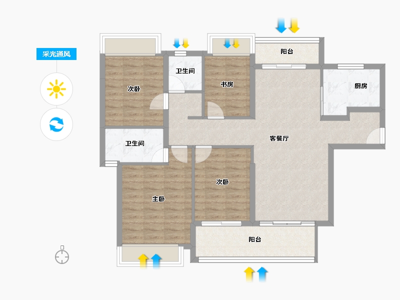 海南省-陵水黎族自治县-雅居乐清水湾-98.93-户型库-采光通风