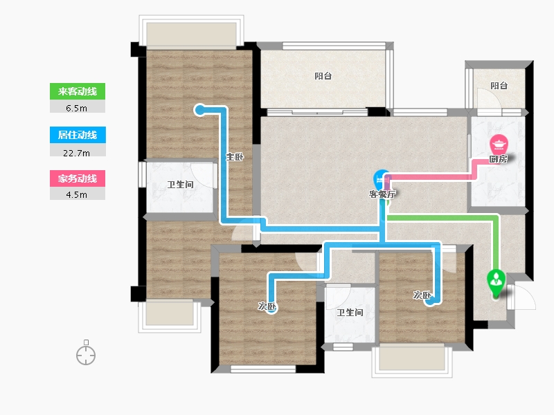 重庆-重庆市-中建御湖壹号-94.29-户型库-动静线