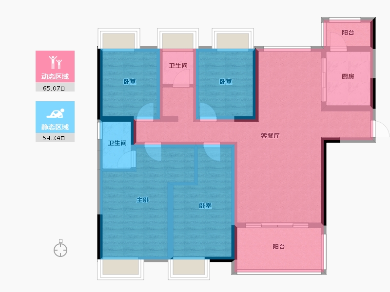 四川省-成都市-盛鼎阳光-105.38-户型库-动静分区