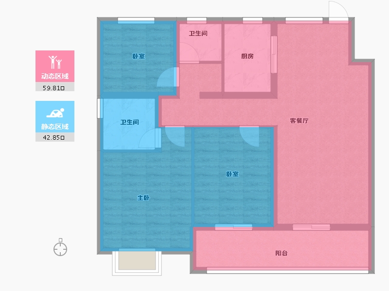 浙江省-绍兴市-水韵蓝湾-92.09-户型库-动静分区