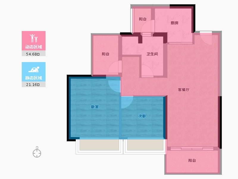 广东省-惠州市-中洲河谷花园-67.66-户型库-动静分区