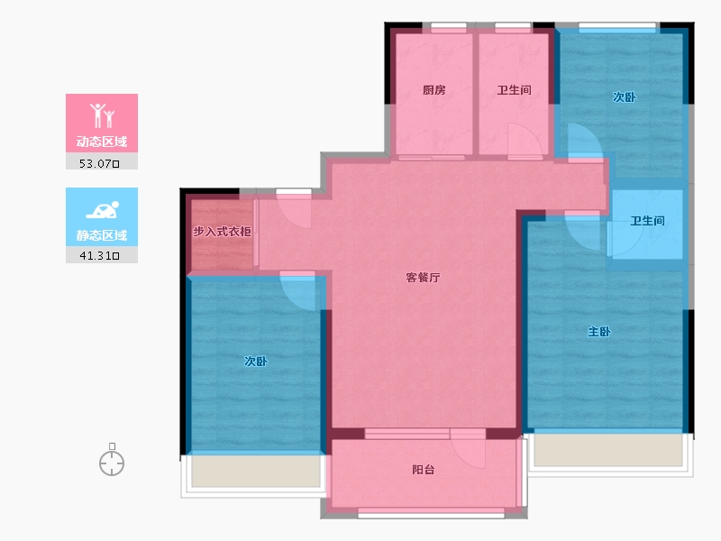 山东省-青岛市-上流和苑-83.48-户型库-动静分区