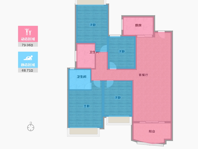 海南省-陵水黎族自治县-雅居乐清水湾-133.43-户型库-动静分区