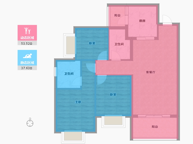 四川省-成都市-恒大牧云天峰-81.63-户型库-动静分区