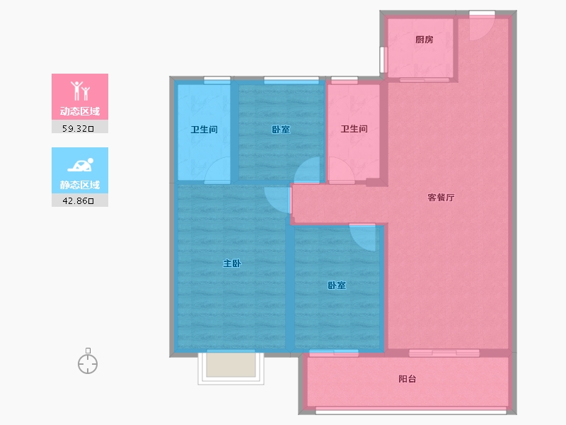 云南省-昆明市-碧桂园北城映象大观-91.90-户型库-动静分区