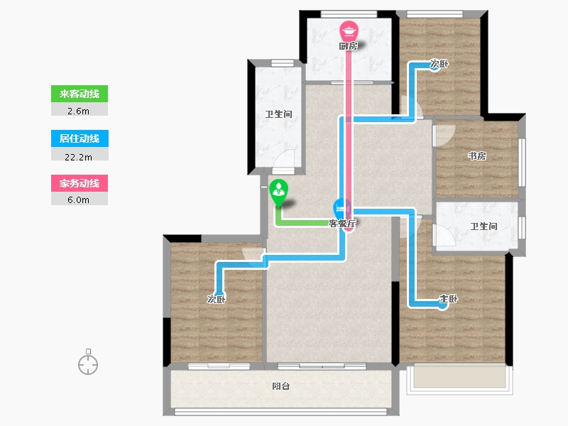 山东省-烟台市-绿城留香园-113.60-户型库-动静线