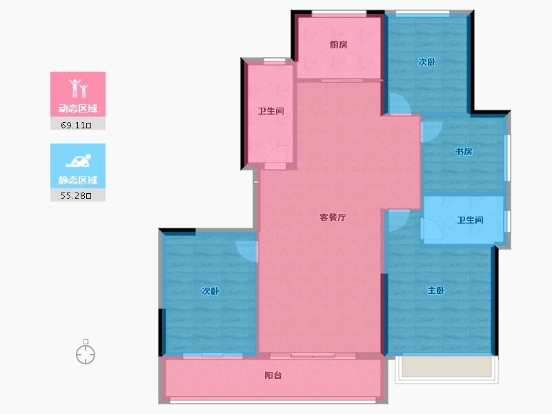 山东省-烟台市-绿城留香园-113.60-户型库-动静分区