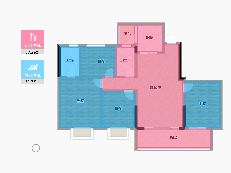 四川省-成都市-龙潭寺TOD龙潭九章-98.18-户型库-动静分区