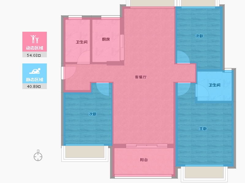 海南省-陵水黎族自治县-雅居乐清水湾-85.67-户型库-动静分区