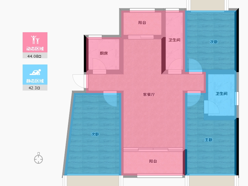 海南省-三亚市-公园88号-75.39-户型库-动静分区