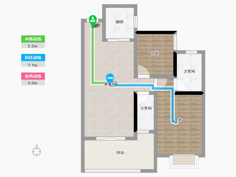 海南省-三亚市-公园88号-84.00-户型库-动静线