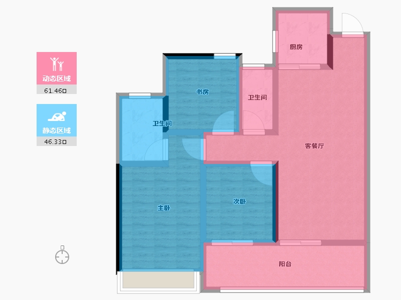 海南省-三亚市-公园88号-96.01-户型库-动静分区