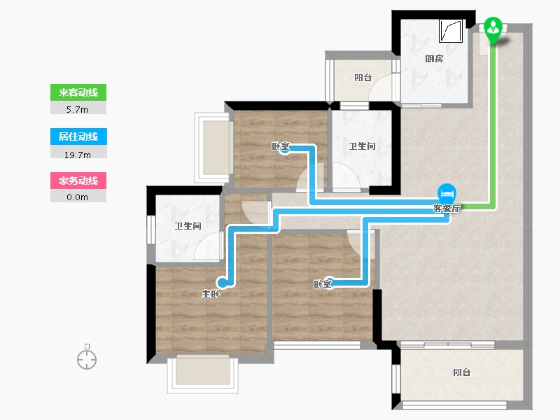 广东省-惠州市-隆生仲恺花园-74.46-户型库-动静线